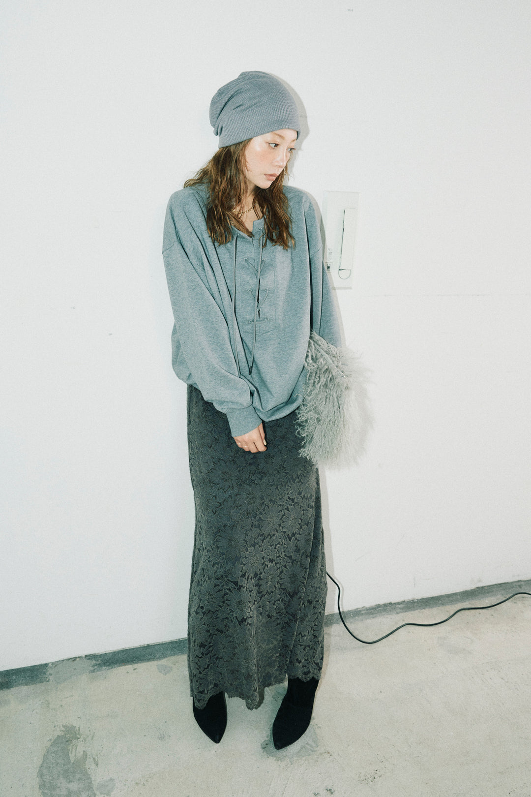 [予約/SET]レースアップスウェットPO+ソフトファブリックレースSK(2set)