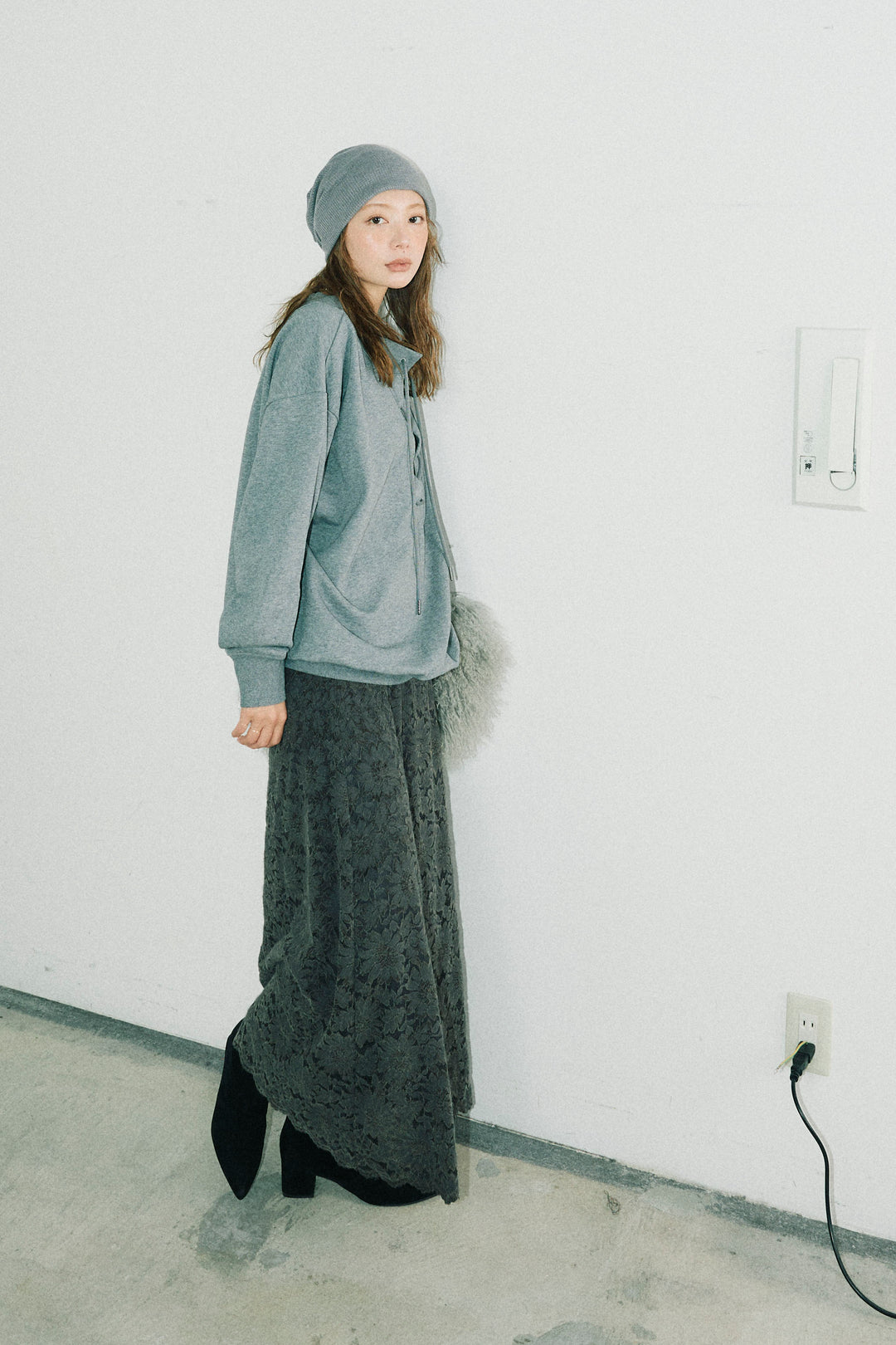 [予約/SET]レースアップスウェットPO+ソフトファブリックレースSK(2set)