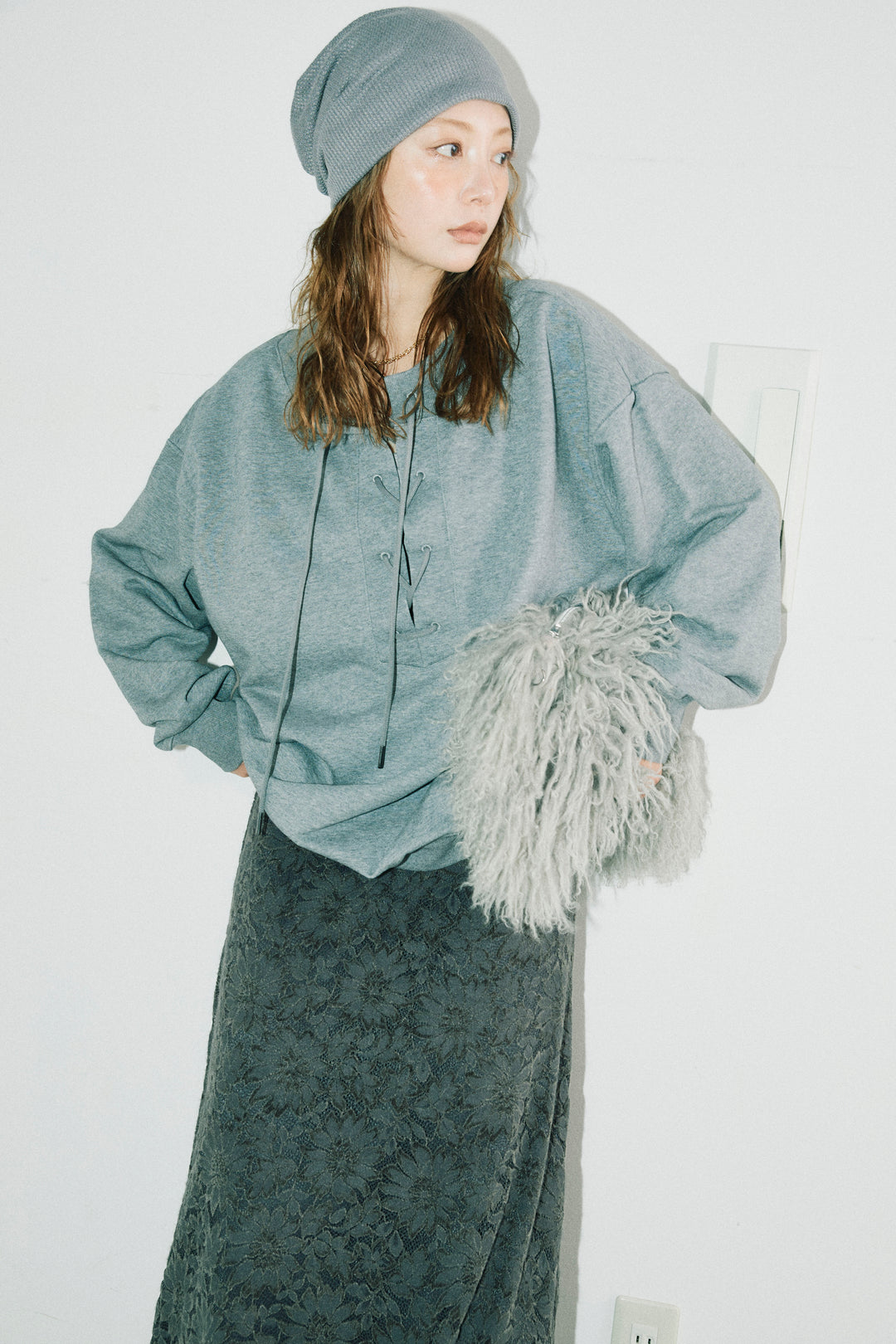 [予約/SET]レースアップスウェットPO+ソフトファブリックレースSK(2set)