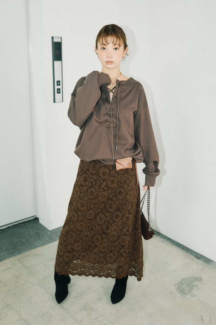 [予約/SET]レースアップスウェットPO+ソフトファブリックレースSK(2set)