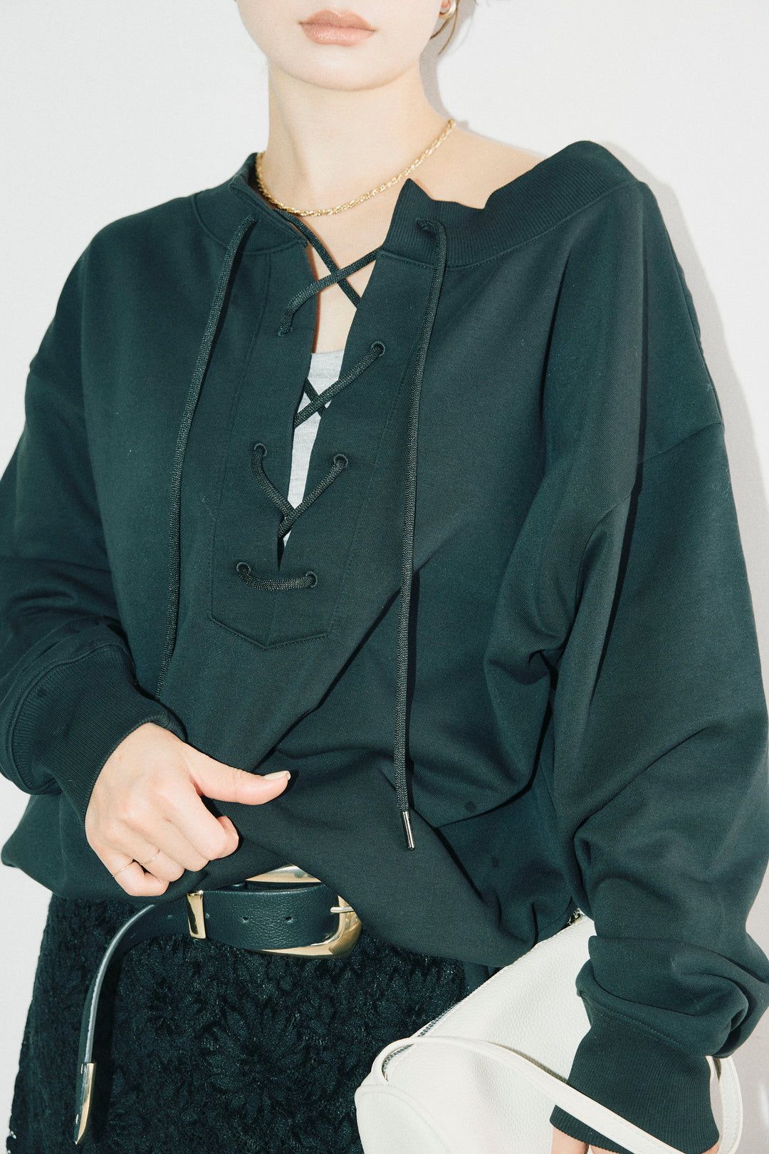 [予約/SET]レースアップスウェットPO+ソフトファブリックレースSK(2set)