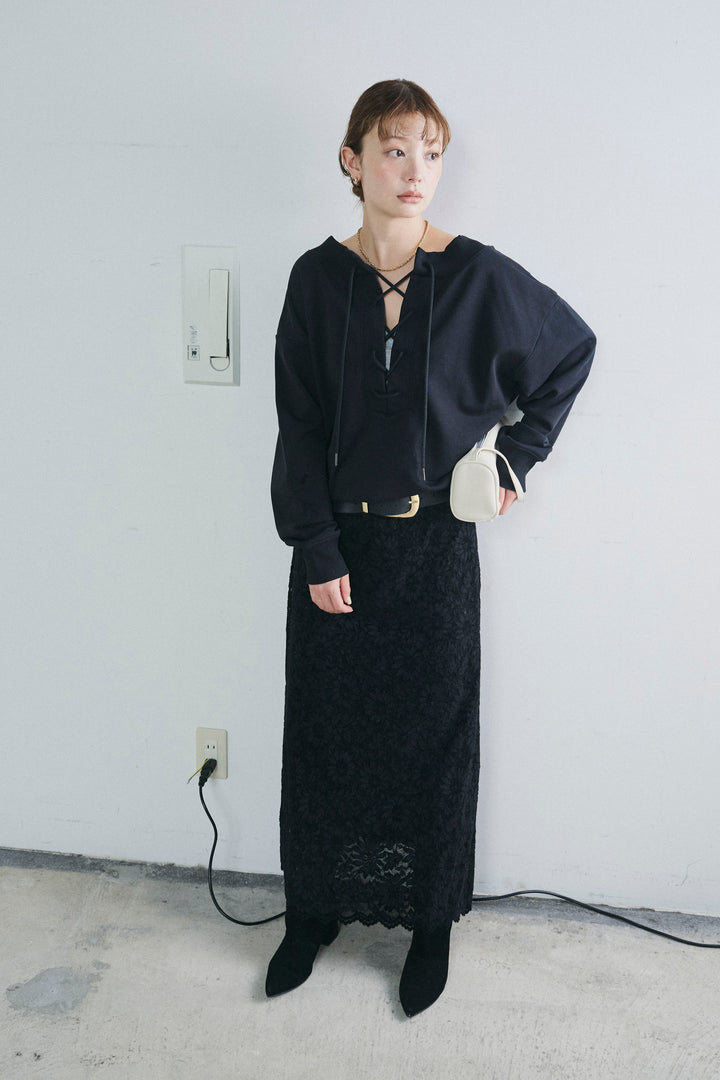 [予約/SET]レースアップスウェットPO+ソフトファブリックレースSK(2set)