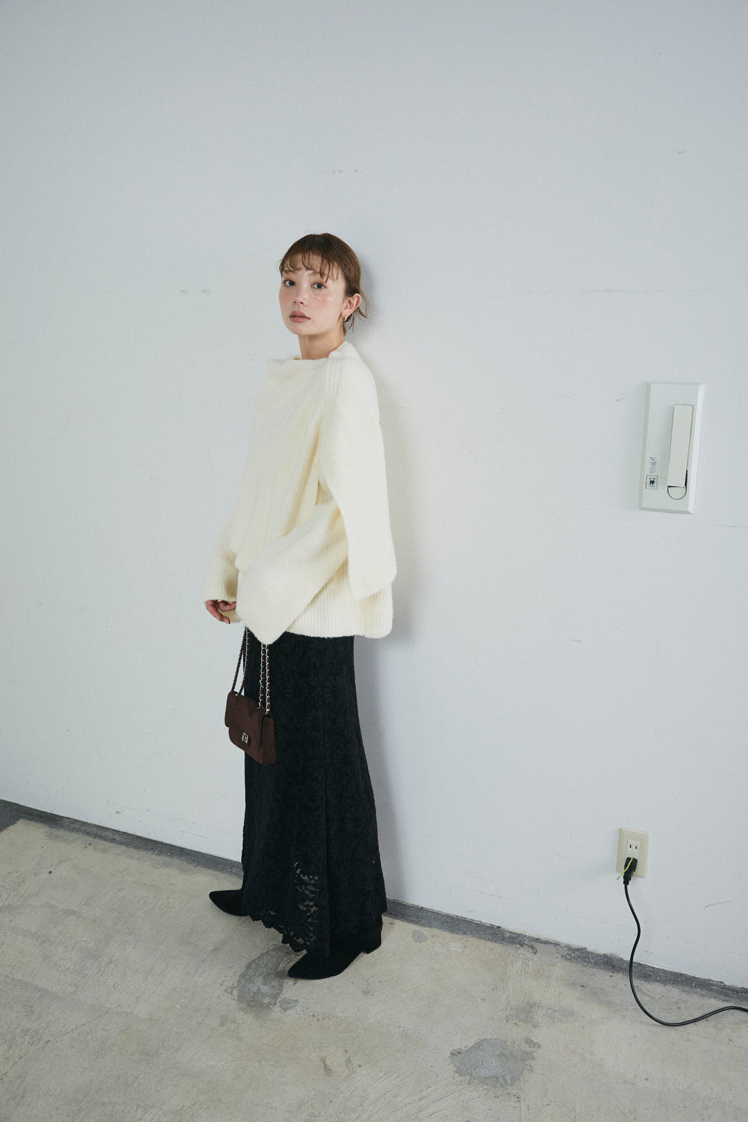 [予約/SET]ケープ付きローゲージニット+ソフトファブリックレースSK(2set)