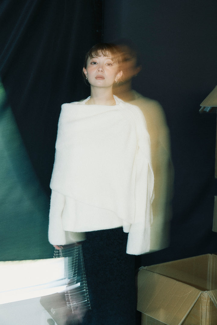 [予約/SET]ケープ付きローゲージニット+ソフトファブリックレースSK(2set)