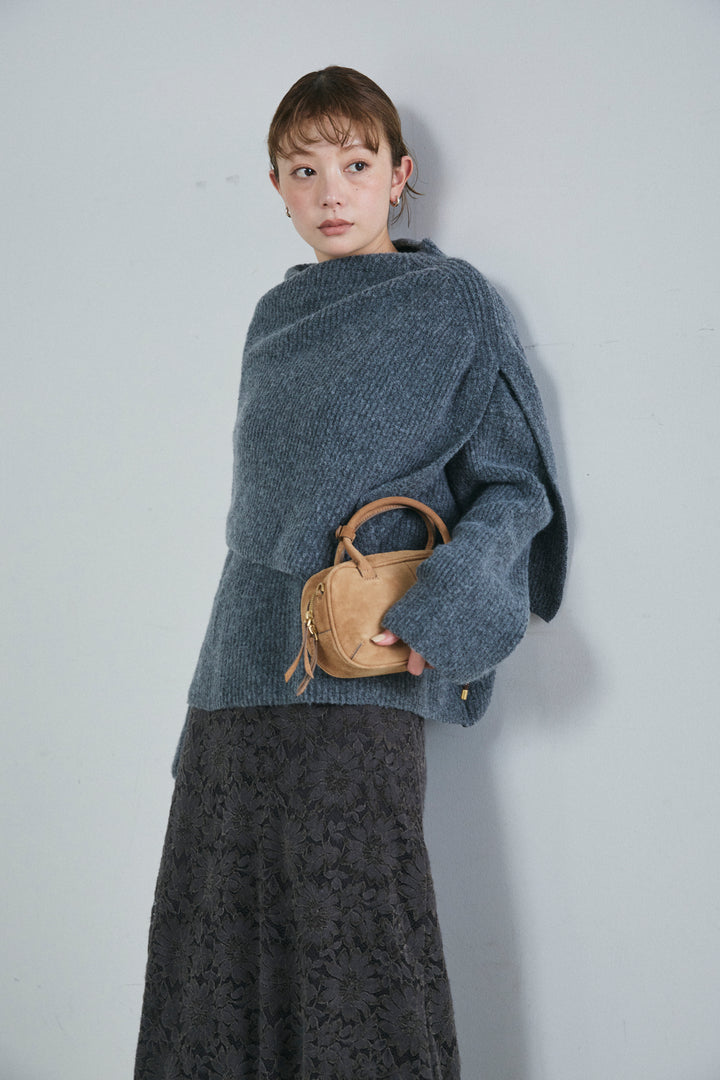 [予約/SET]ケープ付きローゲージニット+ソフトファブリックレースSK(2set)