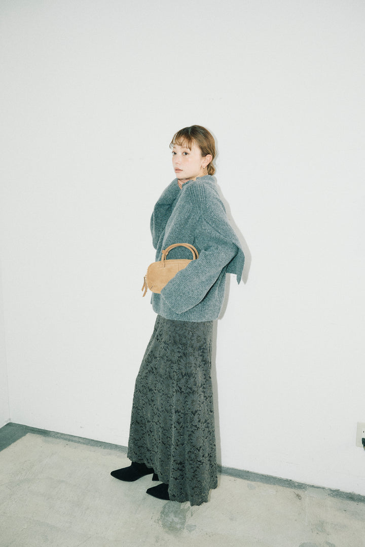 [予約/SET]ケープ付きローゲージニット+ソフトファブリックレースSK(2set)