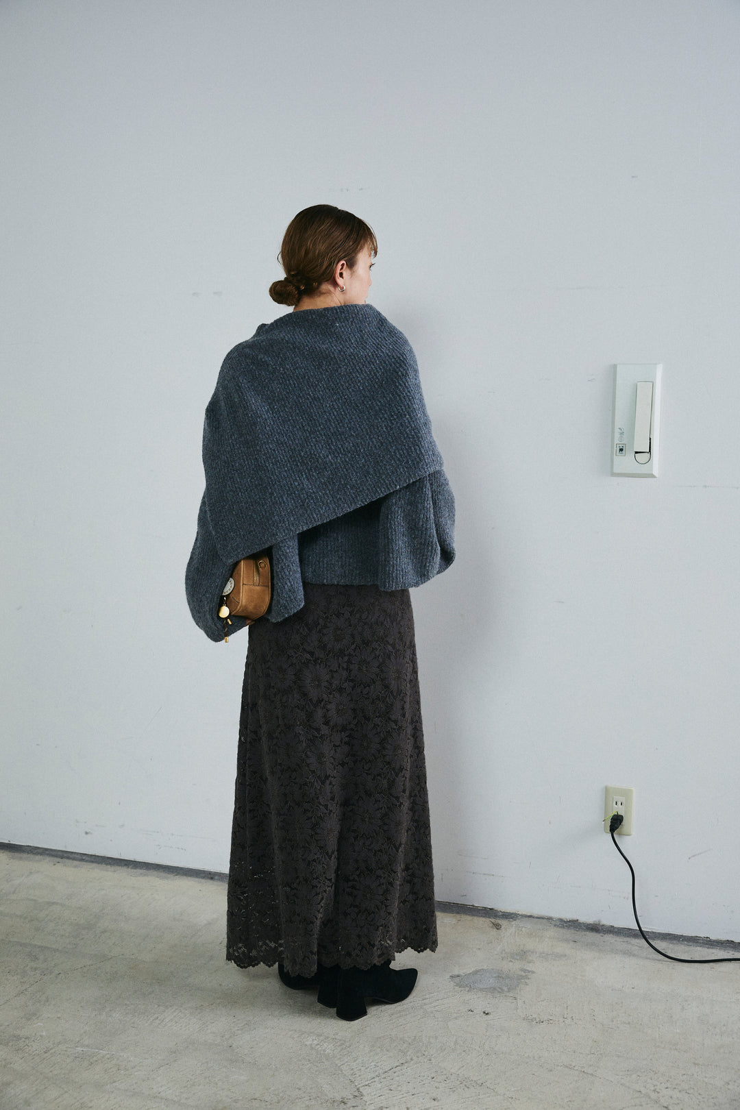 [予約/SET]ケープ付きローゲージニット+ソフトファブリックレースSK(2set)