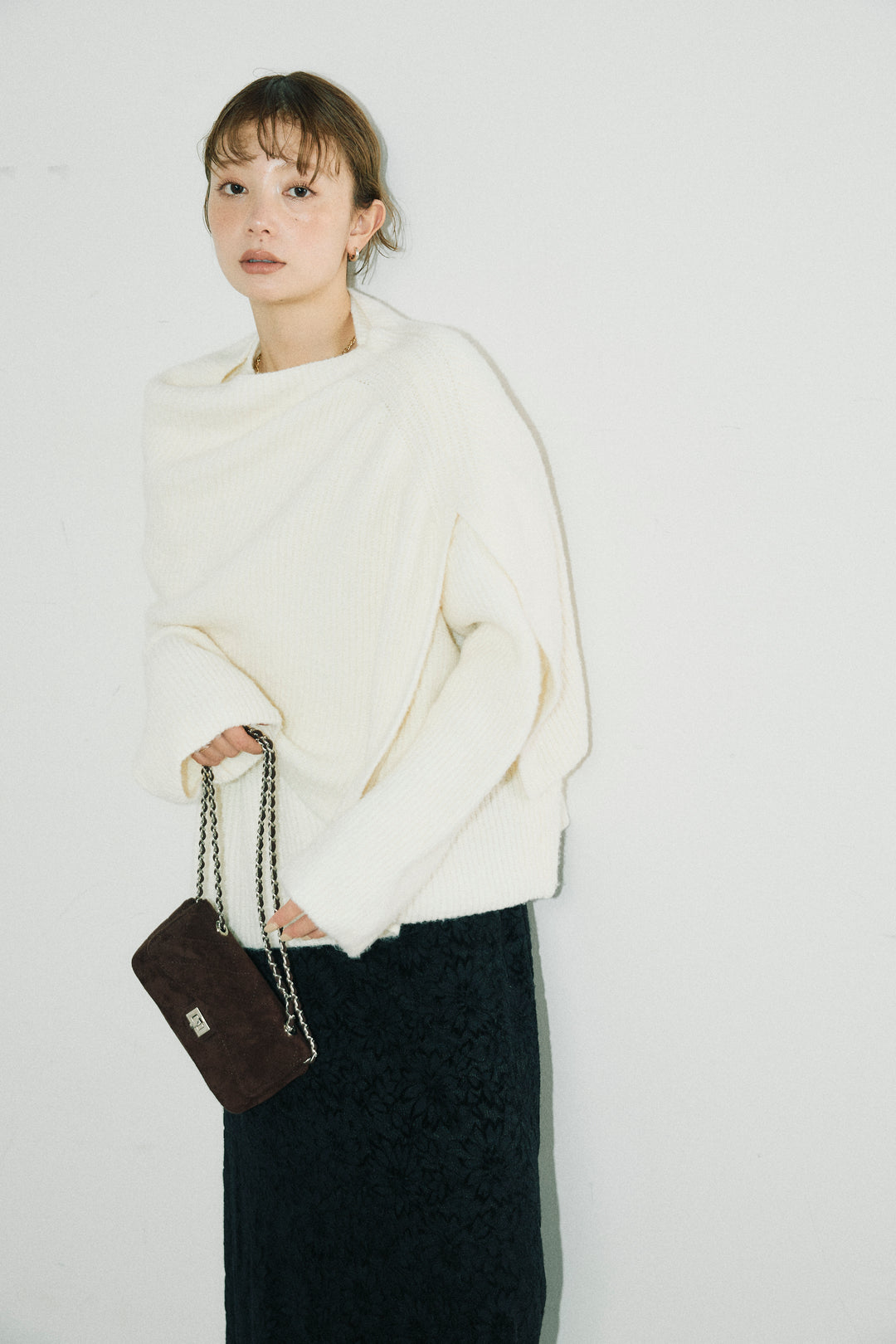 [予約/SET]ケープ付きローゲージニット+ソフトファブリックレースSK(2set)