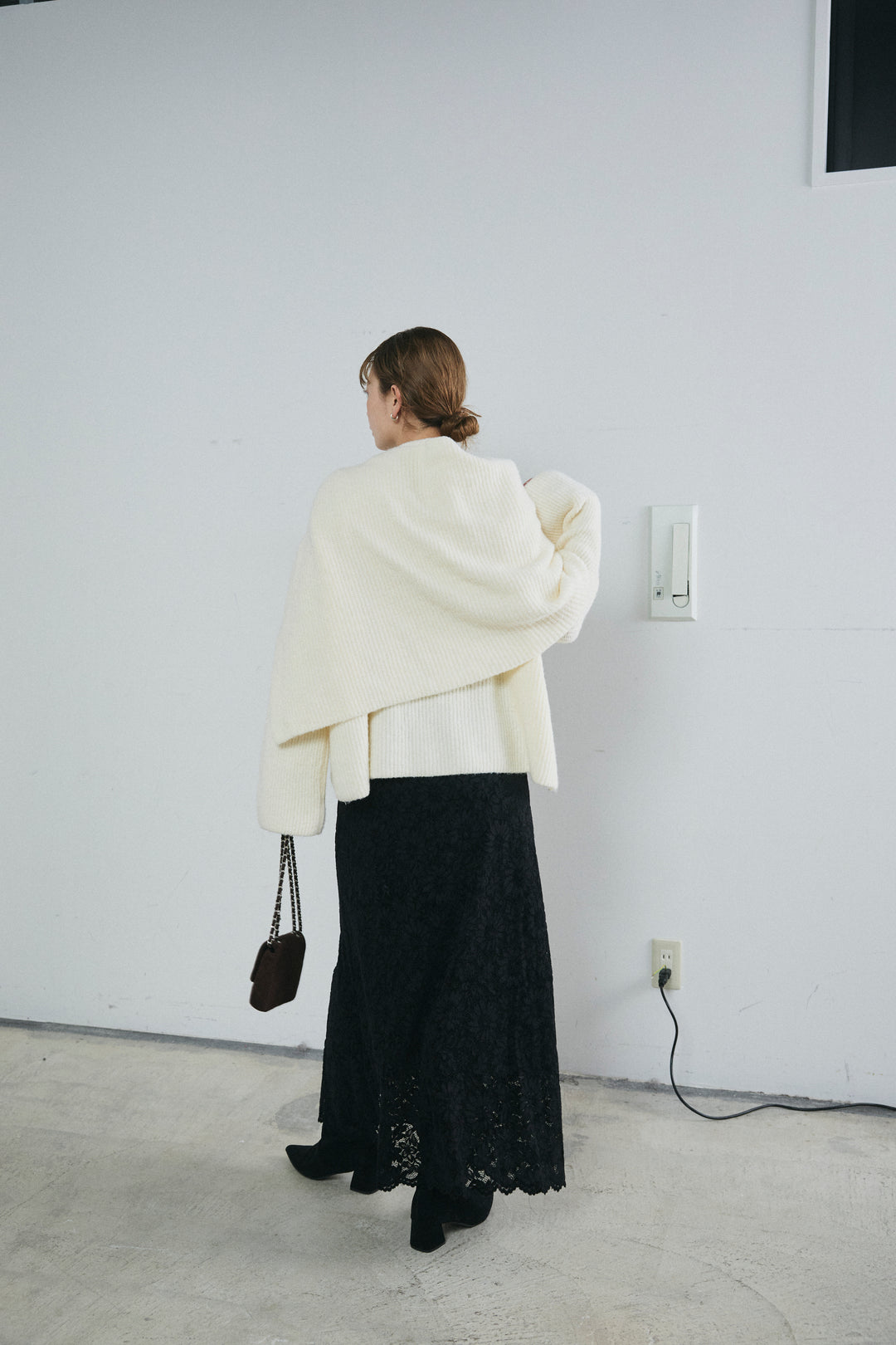 [予約/SET]ケープ付きローゲージニット+ソフトファブリックレースSK(2set)