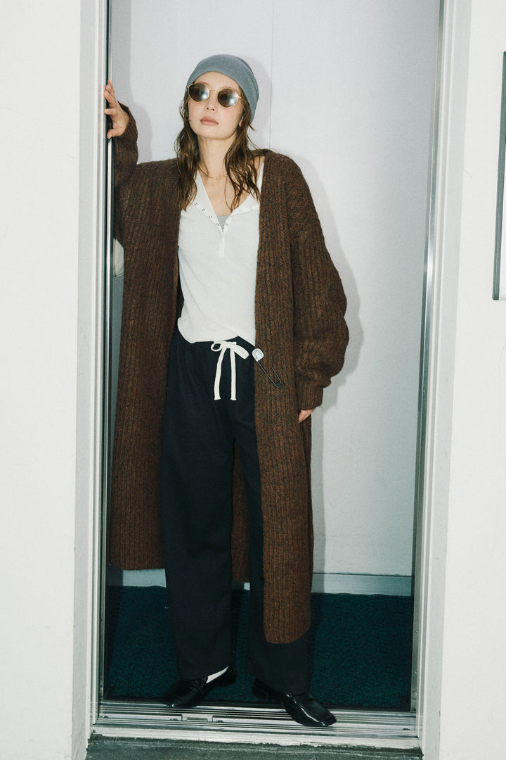 [予約]キルトピン付きロングカーディガン