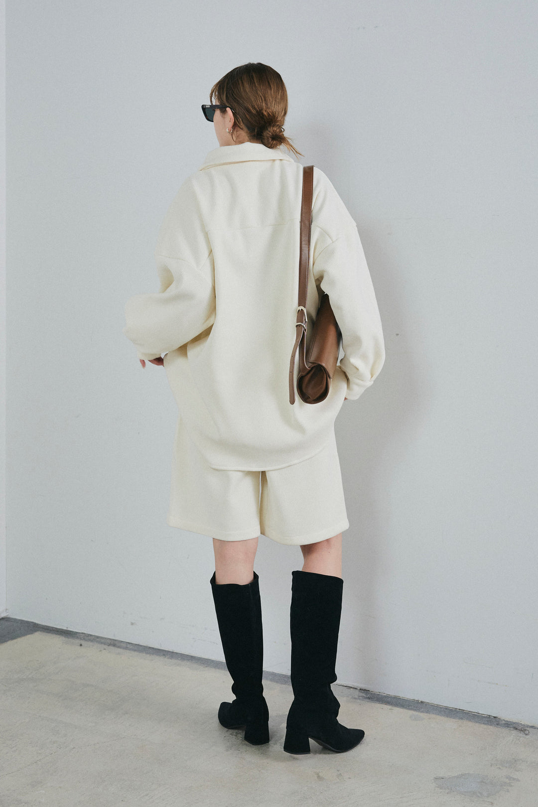 [予約/SET]襟付きコーデュロイポケットシャツ+リラックスコーデュロイハーフパンツ(2set)