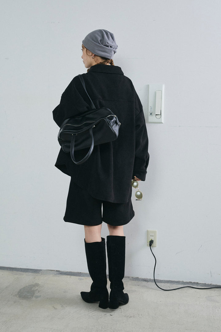 [予約/SET]襟付きコーデュロイポケットシャツ+リラックスコーデュロイハーフパンツ(2set)