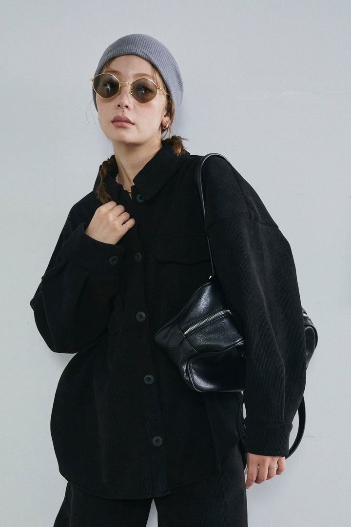 [予約]襟付きコーデュロイポケットシャツ