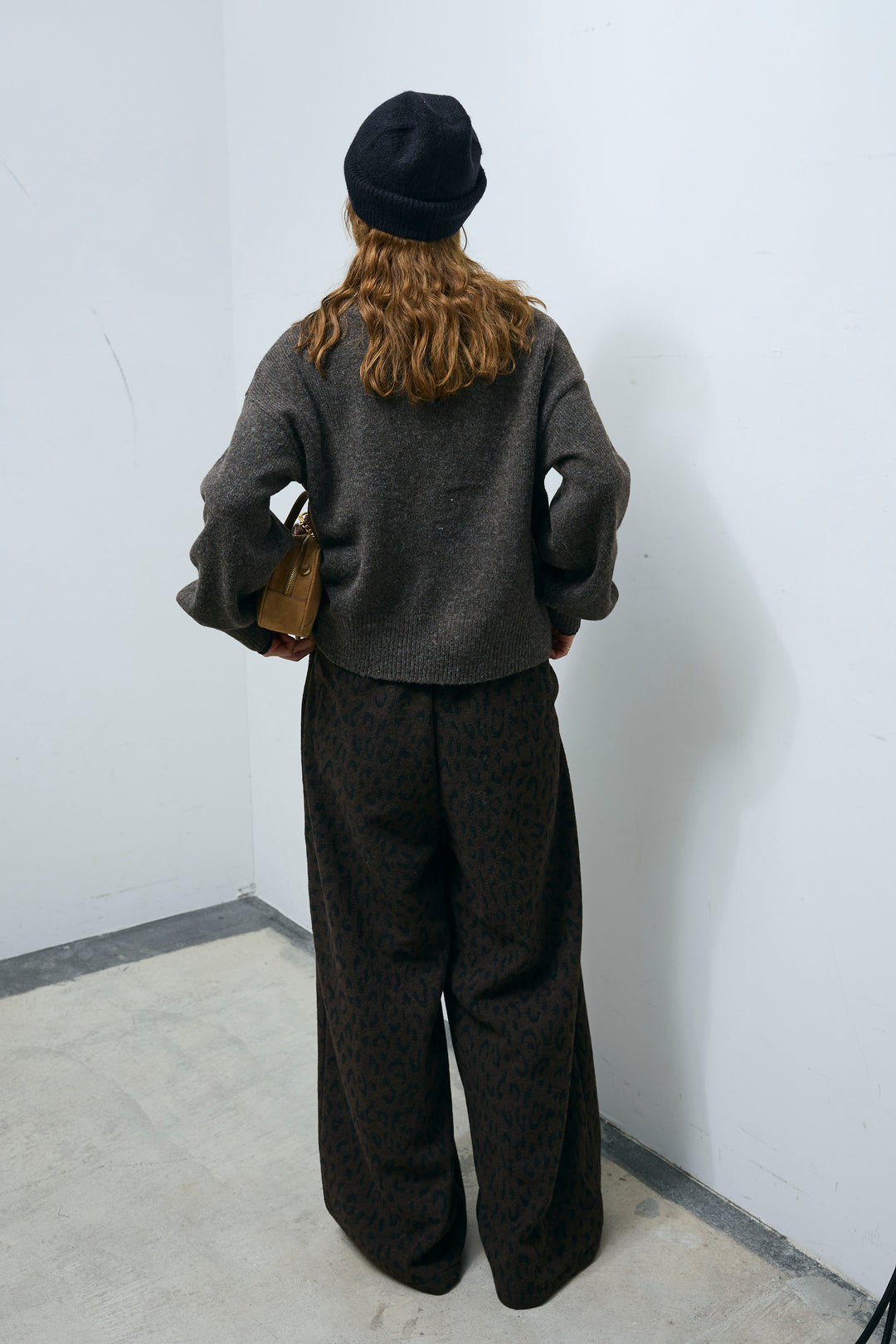 [予約/SET]センターホール2wayニット+シアーレーストップス+パイルタッチレオパード柄イージーパンツ(3set)