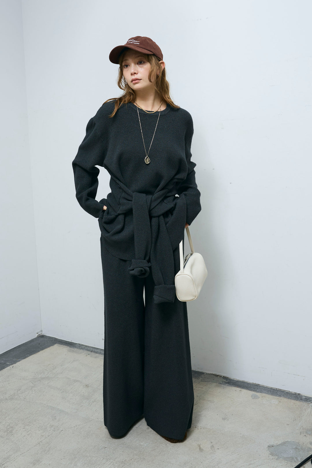 [予約]ウエストレイヤードニットセットアップ