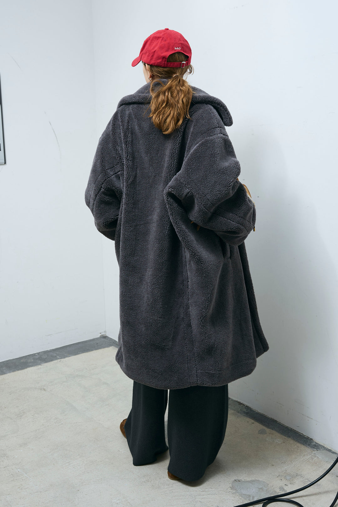 [予約/SET]ウエストレイヤードニットセットアップ+テディロングコート(2set)