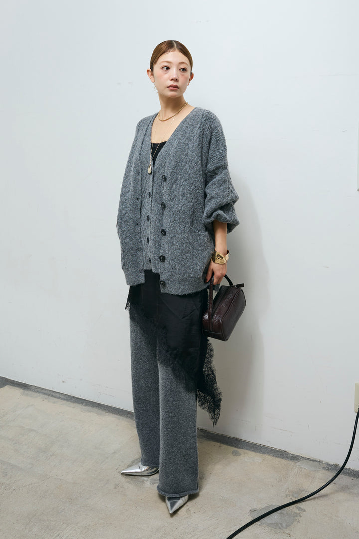 [予約/SET]エブリデイ3ピースニットアップ+アシンメトリーレースロングキャミ(2set)