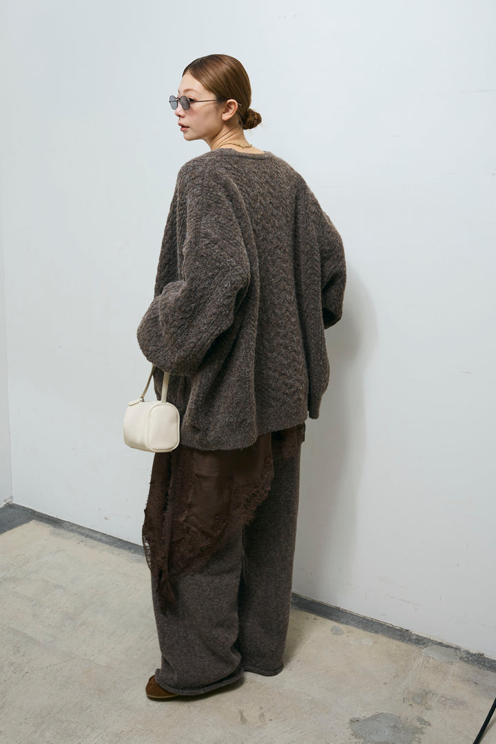 [予約/SET]エブリデイ3ピースニットアップ+アシンメトリーレースロングキャミ(2set)