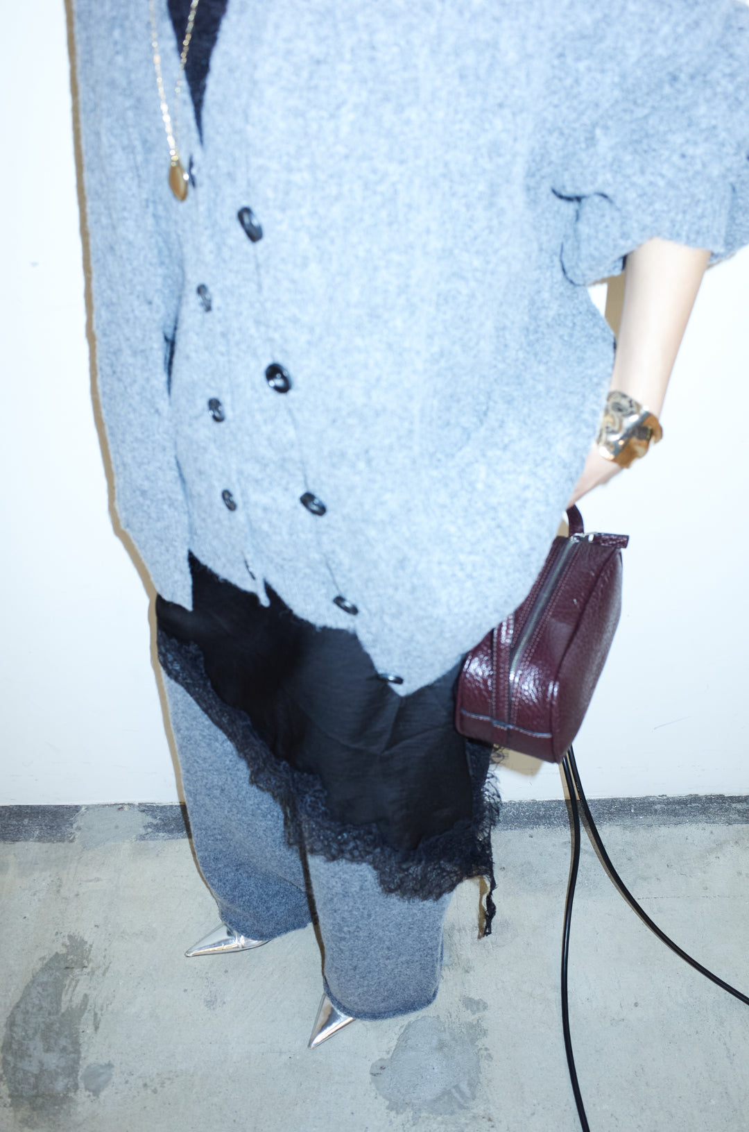 [予約/SET]エブリデイ3ピースニットアップ+アシンメトリーレースロングキャミ(2set)