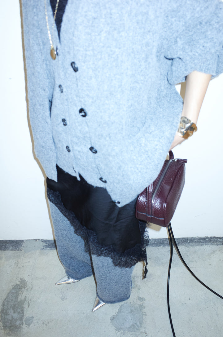 [予約/SET]エブリデイ3ピースニットアップ+アシンメトリーレースロングキャミ(2set)