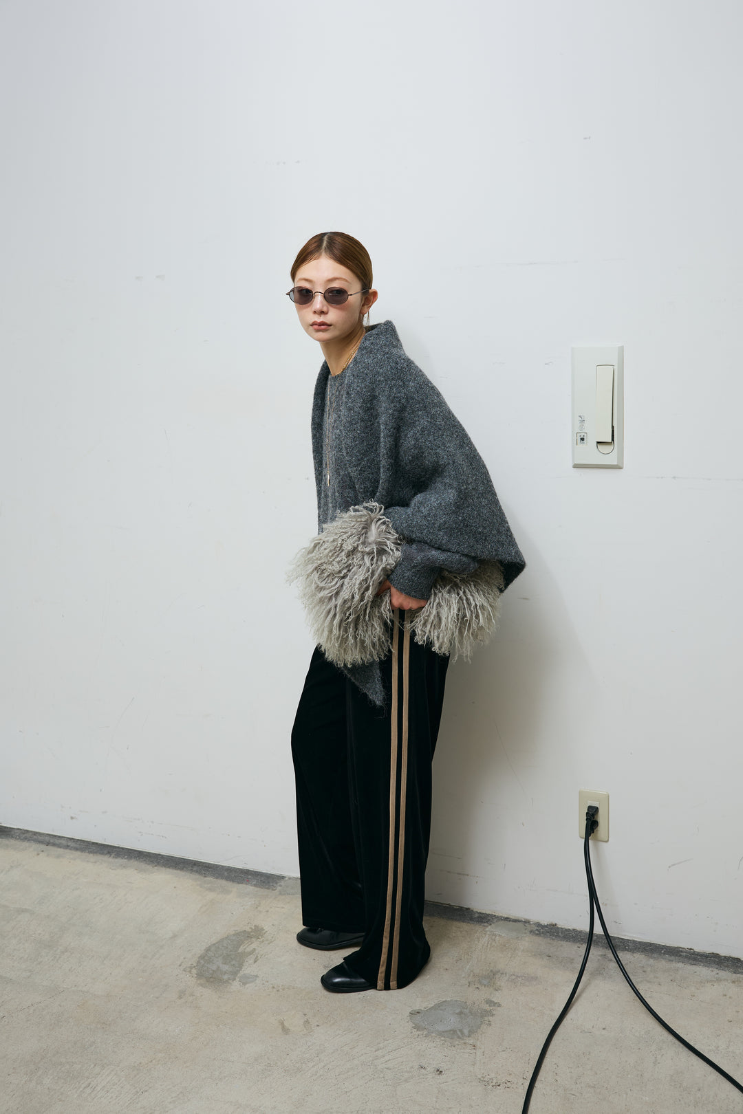 ダブルジャガードアルパカタッチPO+ダブルジャガードトライアングルストール(2set)