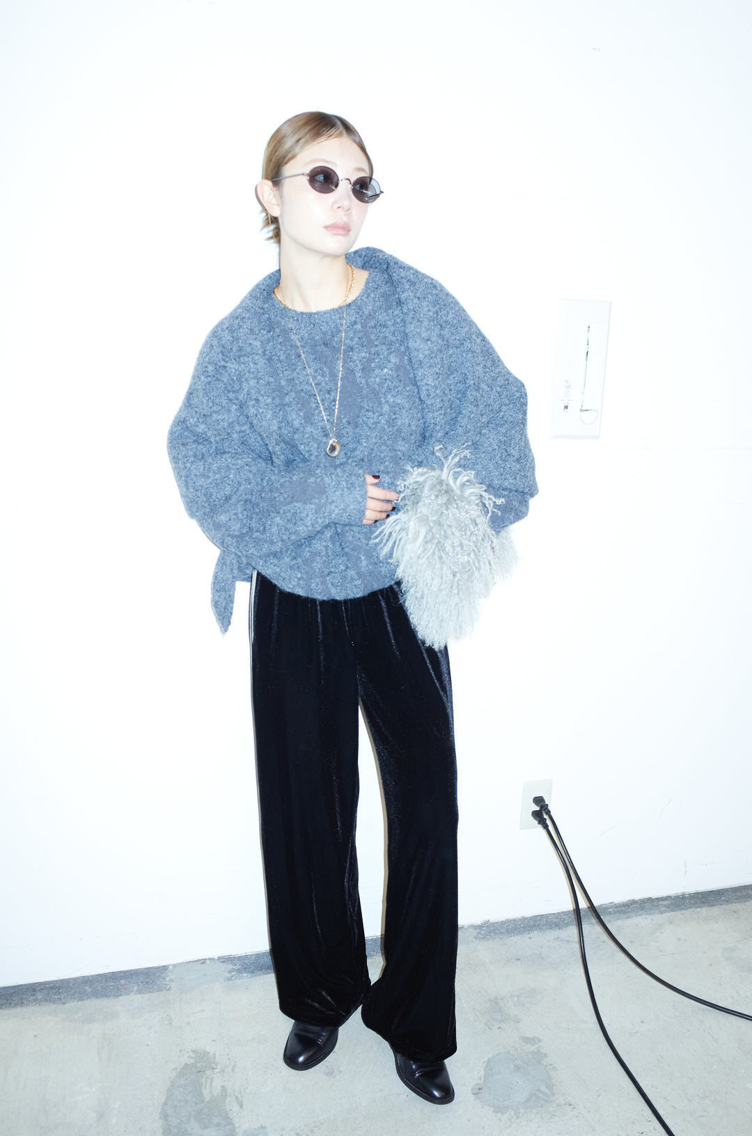 ダブルジャガードアルパカタッチPO+ダブルジャガードトライアングルストール(2set)