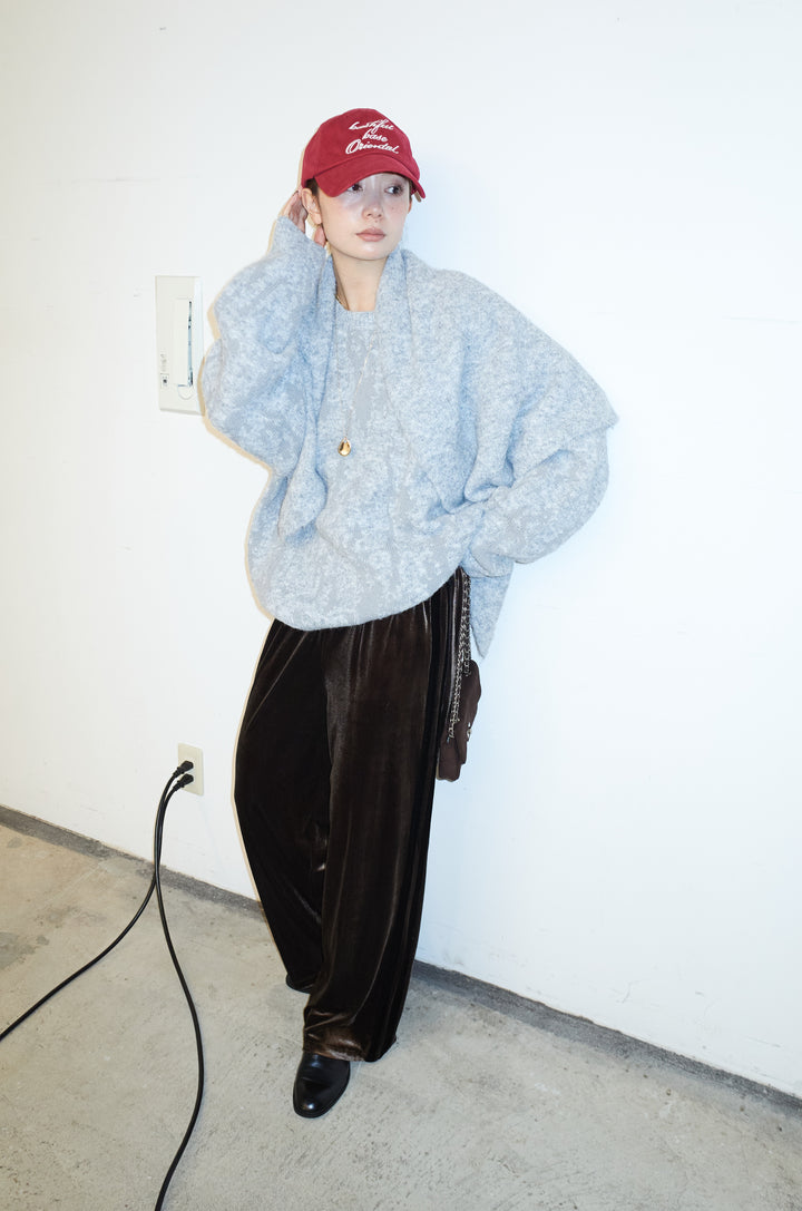 ダブルジャガードアルパカタッチPO+ダブルジャガードトライアングルストール(2set)