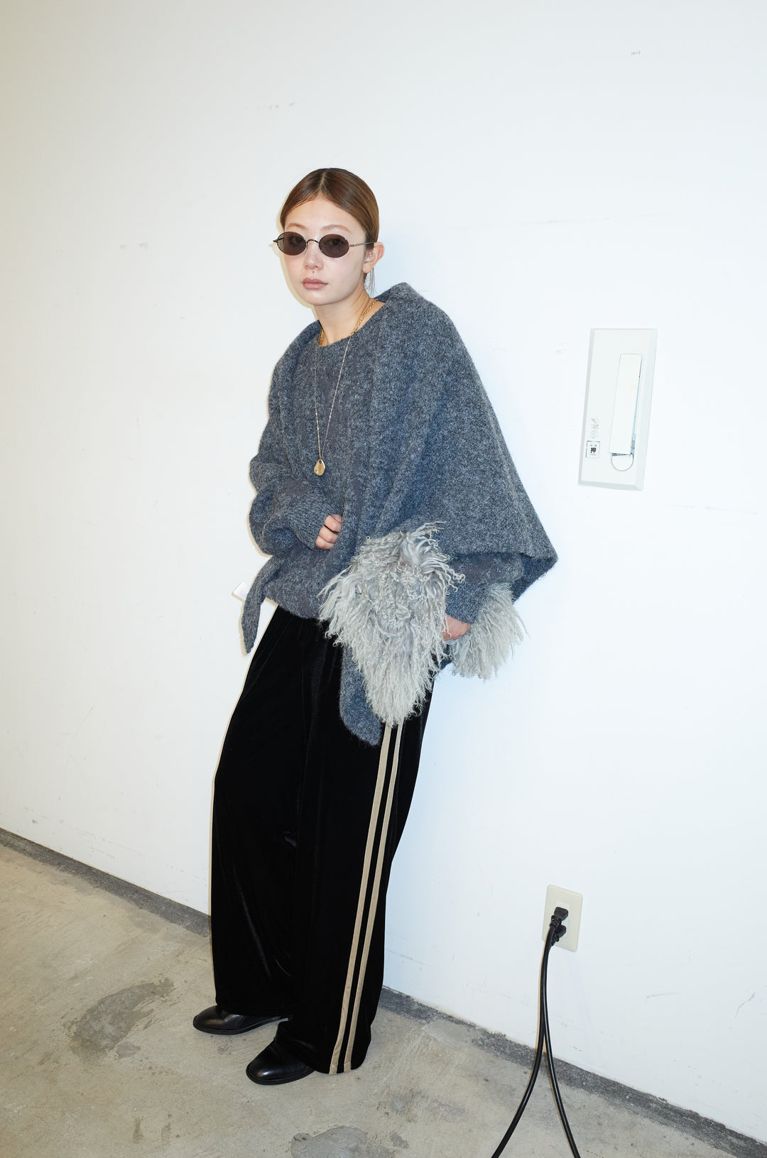 ダブルジャガードアルパカタッチPO+ダブルジャガードトライアングルストール(2set)