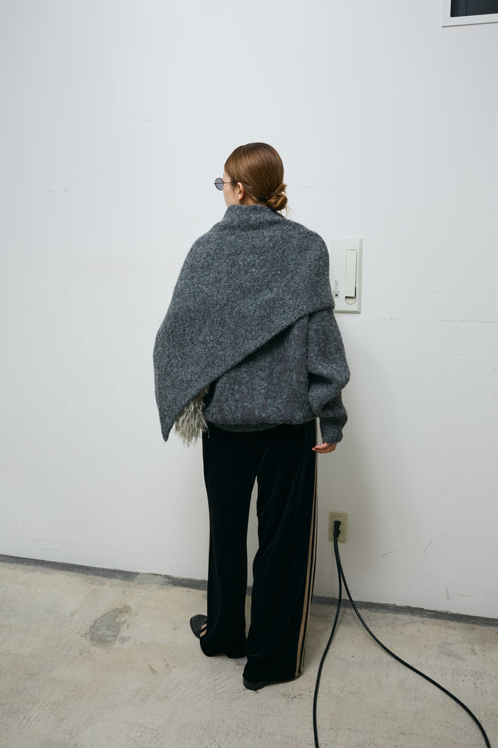 ダブルジャガードアルパカタッチPO+ダブルジャガードトライアングルストール(2set)