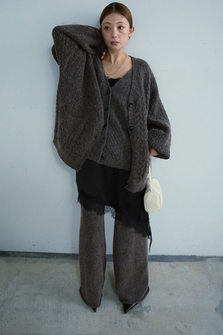 [予約/SET]エブリデイ3ピースニットアップ+アシンメトリーレースロングキャミ(2set)