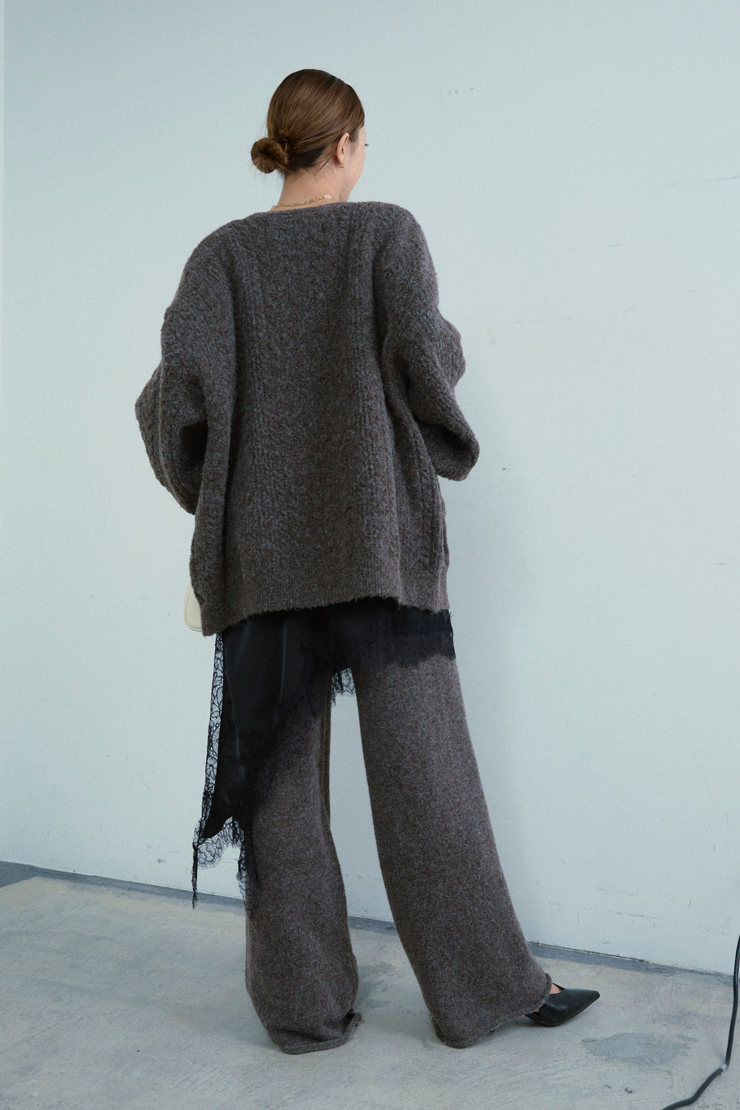 [予約/SET]エブリデイ3ピースニットアップ+アシンメトリーレースロングキャミ(2set)