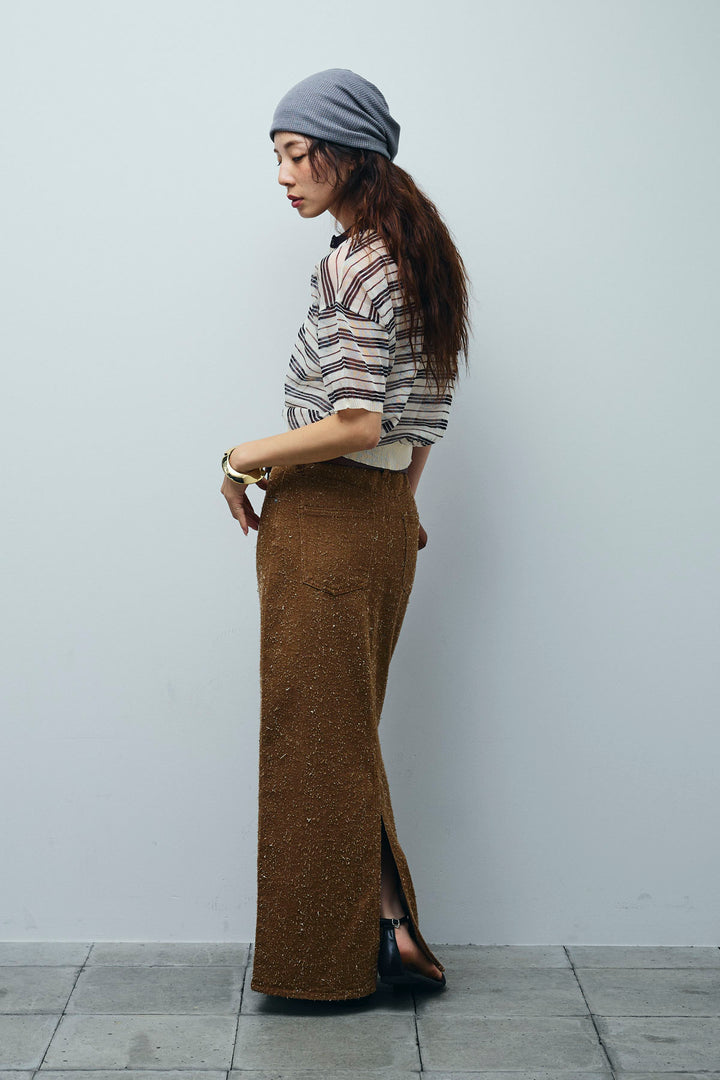 [予約/SET]シアーボーダーポロ+ネップツイルストレートスカート(2set)