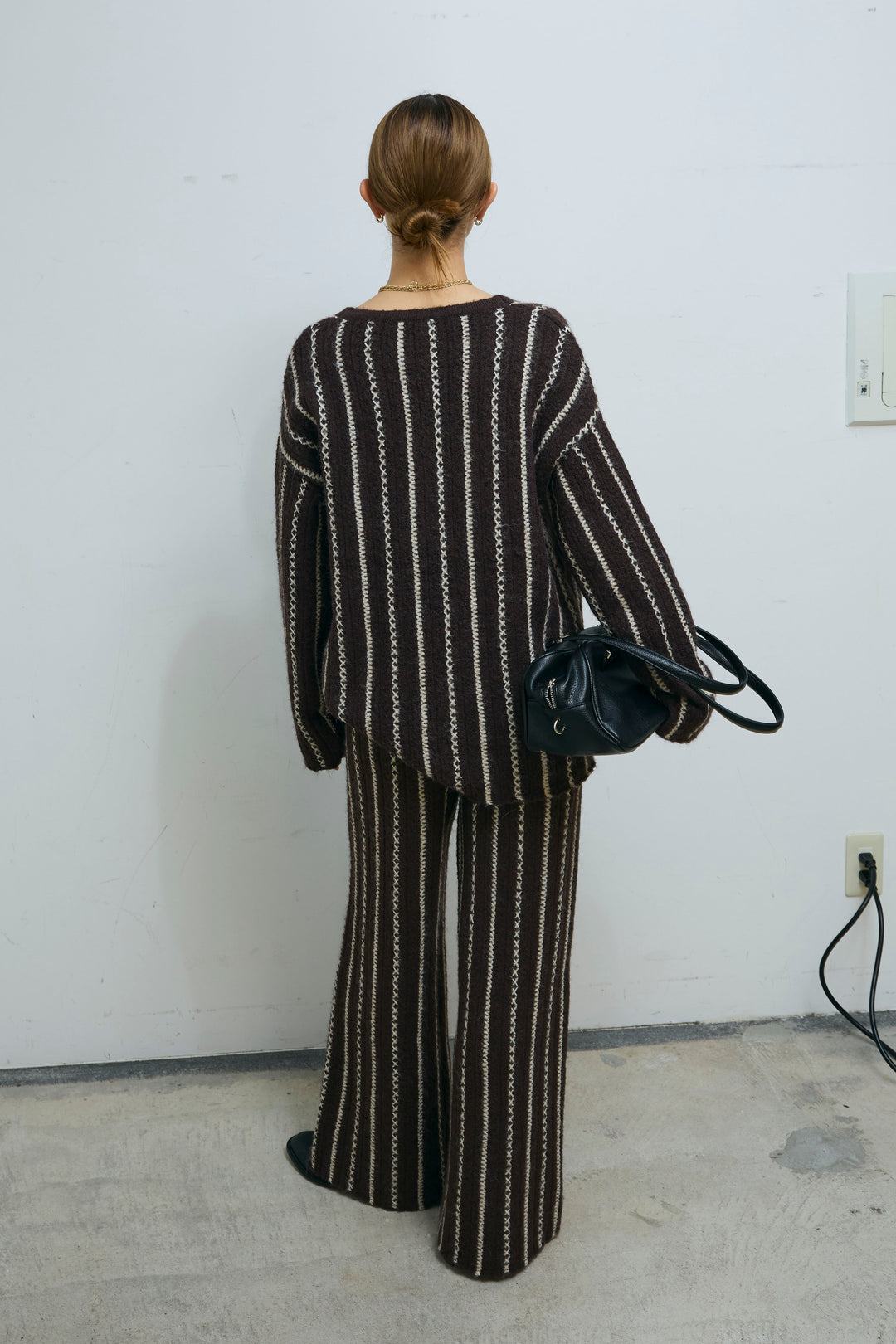 [予約/SET]細ストライプニットカーディガンSETUP