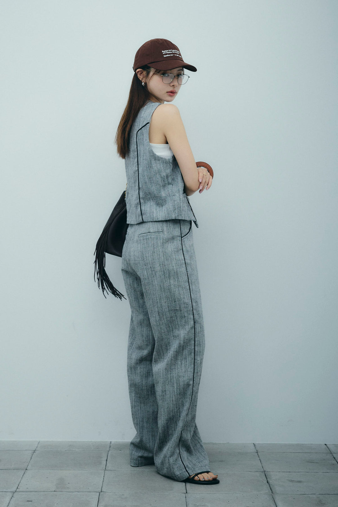 [予約]リネンミックスグレンチェックセットアップ