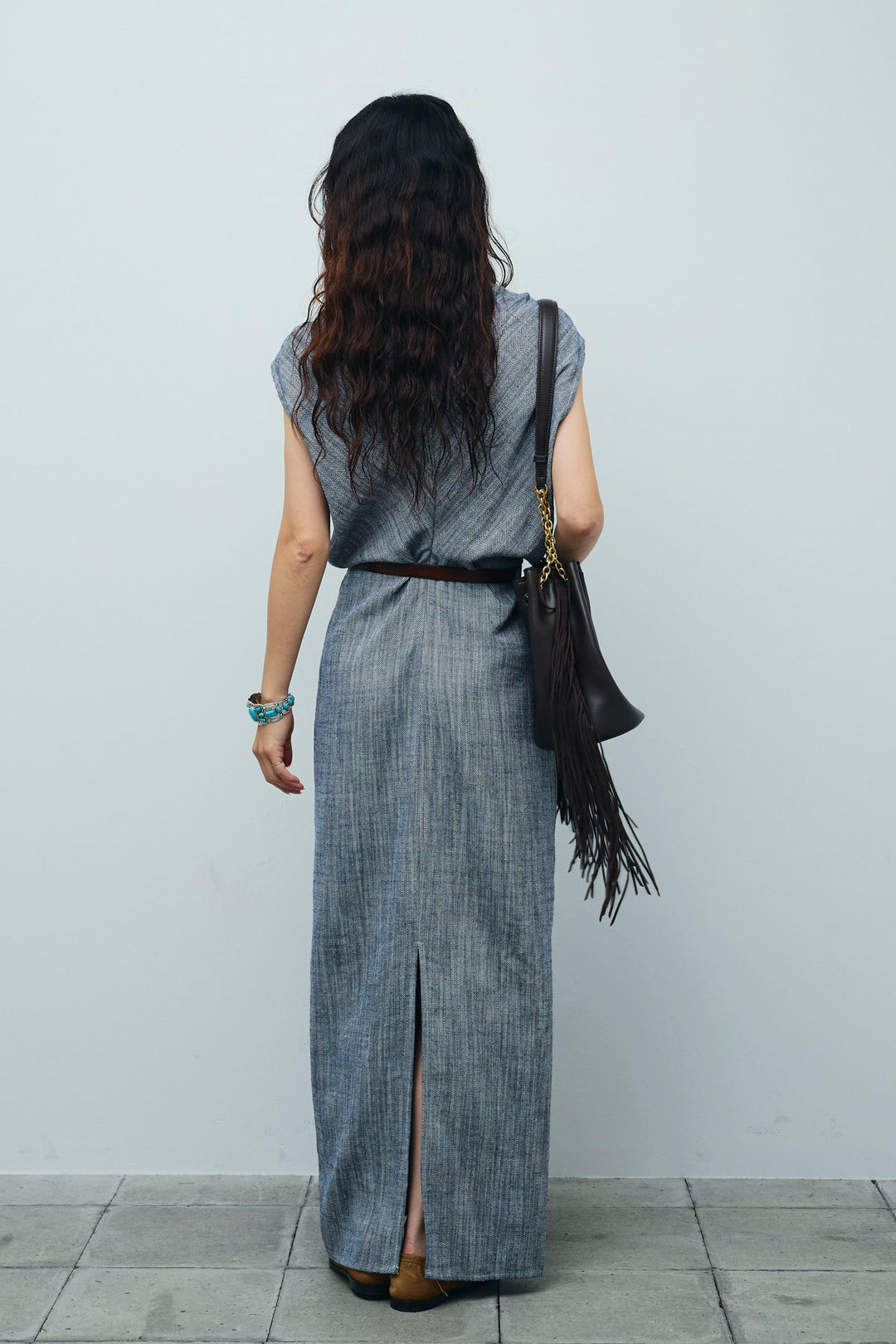 [予約]リネンミックススキッパーマキシシャツワンピ