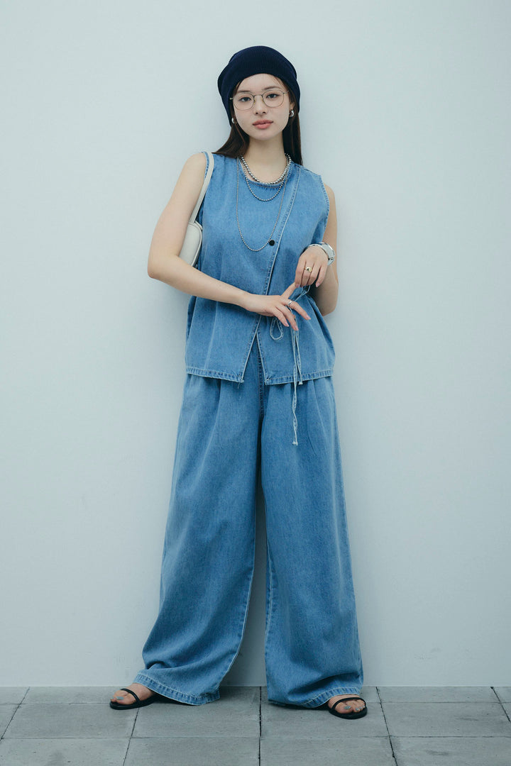 [予約]ベルト付きデニムセットアップ