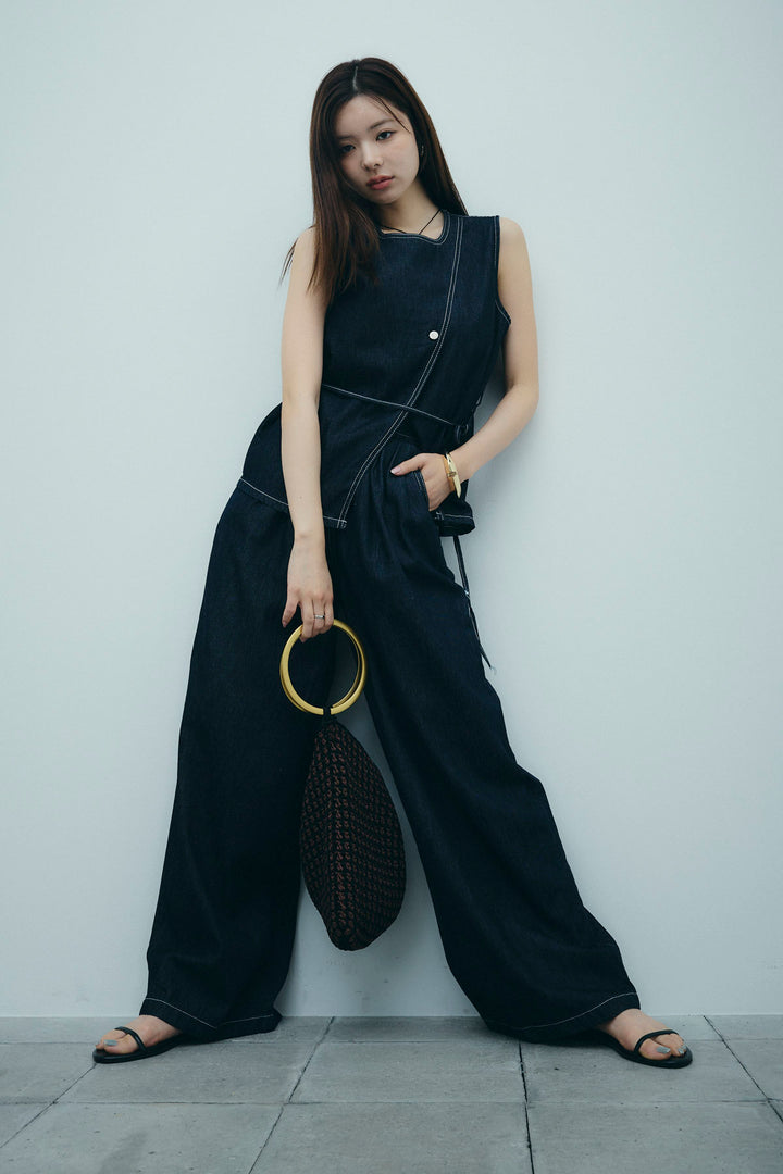 [予約]ベルト付きデニムセットアップ