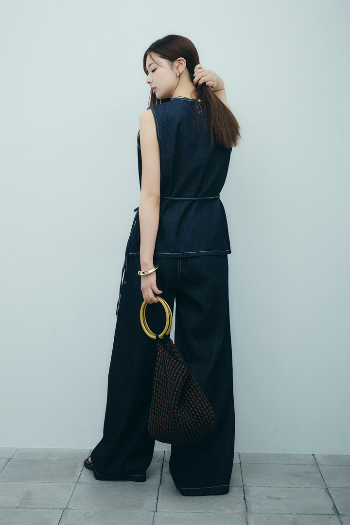 [予約]ベルト付きデニムセットアップ
