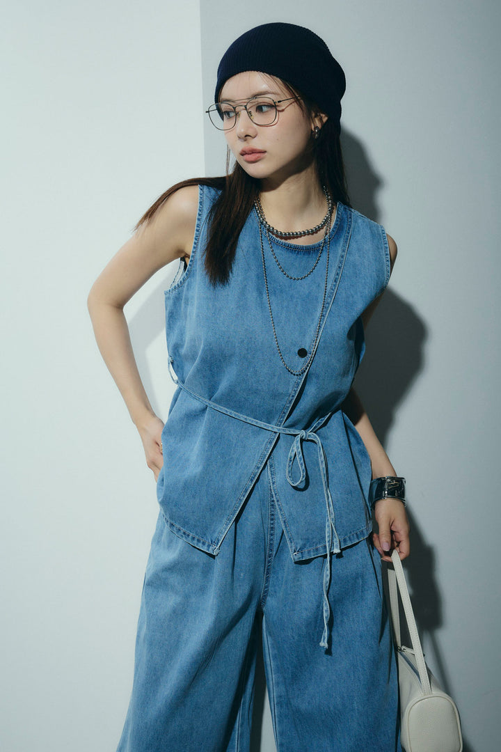 [予約]ベルト付きデニムセットアップ