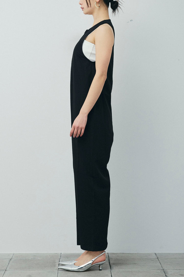 [予約/SET]カットオフショートデニムジャケット+アメリカンスリーブオールインワン(2set)